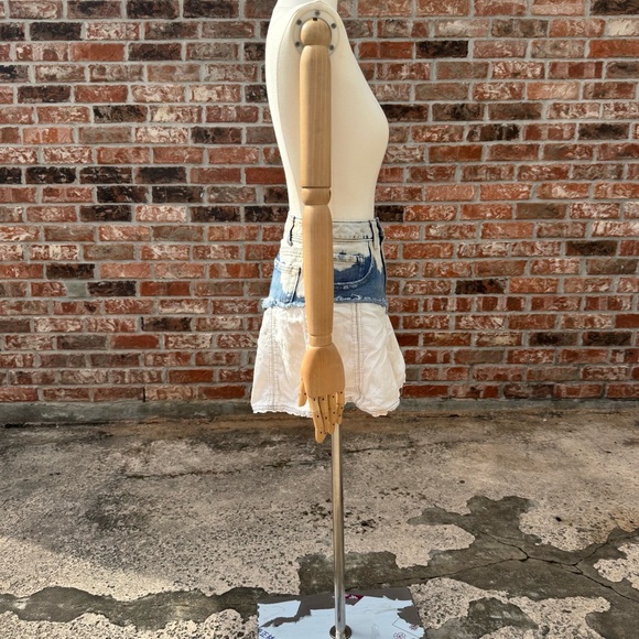 Free People vintage Y2K denim & lace mini skirt / 28 / Excellent condition - Picture 10 of 13